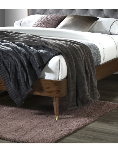 CASSIDY łóżko popielaty / orzech (3p 1szt)