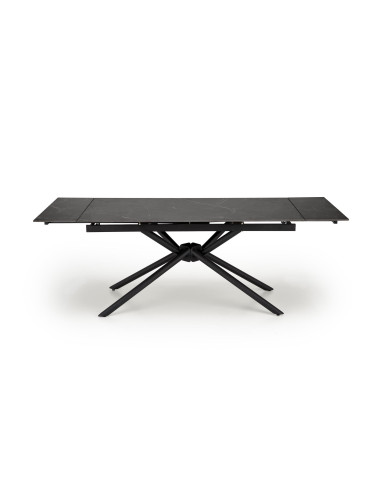 VITORINO stół rozkładany, blat - czarny marmur, nogi - czarny (2p 1szt)