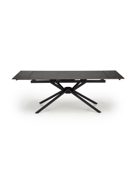 VITORINO stół rozkładany, blat - czarny marmur, nogi - czarny (2p 1szt)