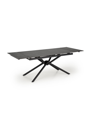 VITORINO stół rozkładany, blat - czarny marmur, nogi - czarny (2p 1szt)