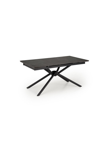 VITORINO stół rozkładany, blat - czarny marmur, nogi - czarny (2p 1szt)