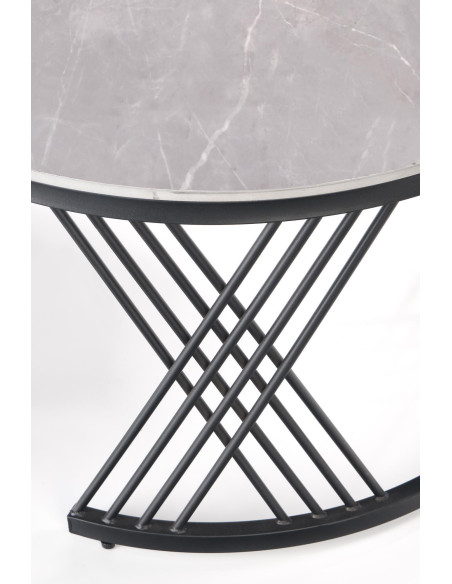 FLAMINGO zestaw 2 ław, popielaty marmur/ czarny (2p 1szt)