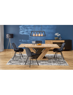 BRANDON stół rozkładany 160-200/90 cm dąb wotan/czarny (2p 1szt)