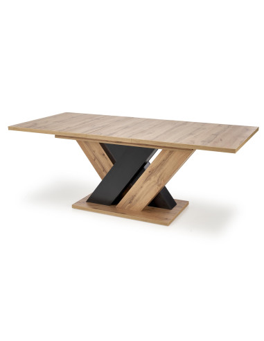 BRANDON stół rozkładany 160-200/90 cm dąb wotan/czarny (2p 1szt)