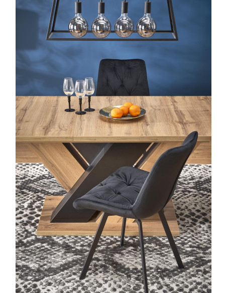 BRANDON stół rozkładany 160-200/90 cm dąb wotan/czarny (2p 1szt)