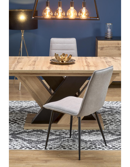 BRANDON stół rozkładany 160-200/90 cm dąb wotan/czarny (2p 1szt)