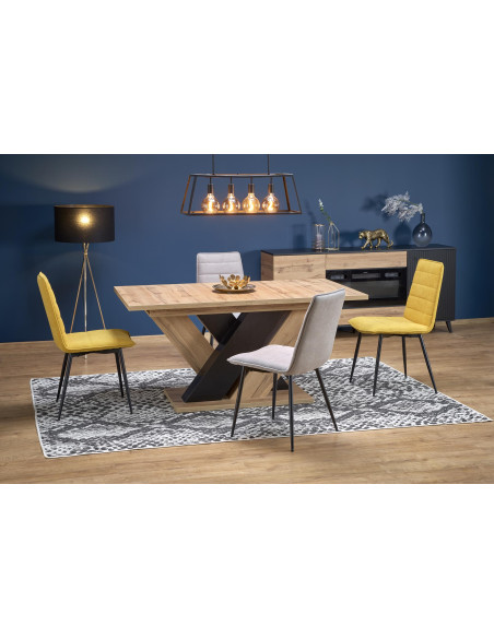 BRANDON stół rozkładany 160-200/90 cm dąb wotan/czarny (2p 1szt)