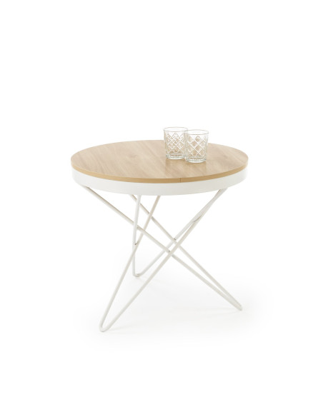 LEILA ława, naturalny / biały (1p 1szt)