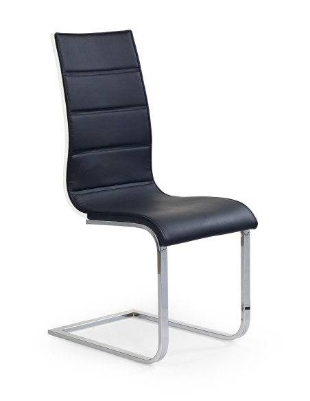 K104 Krzesło Chrom/Eco-Skóra Czarno-Białe - Elegancja i Styl