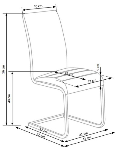 K108 Krzesło Stal Chromowana/Eco-Skóra Białe - Komfort i Design