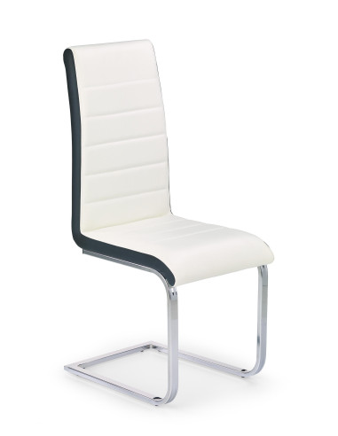 K132 Krzesło Chromowane Eco-Skóra Biało-Czarna - Unikalny Wygląd