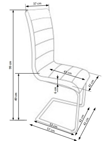 K132 Krzesło Chromowane Eco-Skóra Biało-Czarna - Unikalny Wygląd