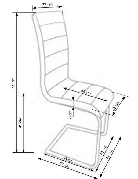 K132 Krzesło Chromowane Eco-Skóra Biało-Czarna - Unikalny Wygląd