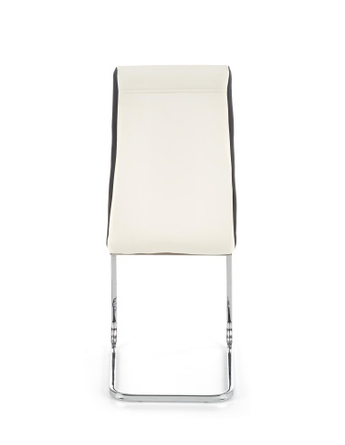 K132 Krzesło Chromowane Eco-Skóra Biało-Czarna - Unikalny Wygląd