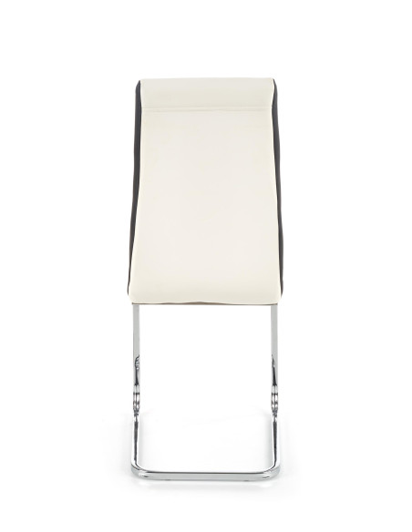 K132 Krzesło Chromowane Eco-Skóra Biało-Czarna - Unikalny Wygląd