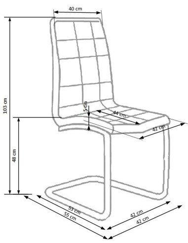 Krzesło CH/147 stal chromowana / eco skóra / popiel