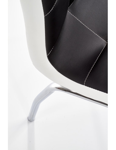 Krzesło CH/186 chrom / eco skóra / czarny / biały