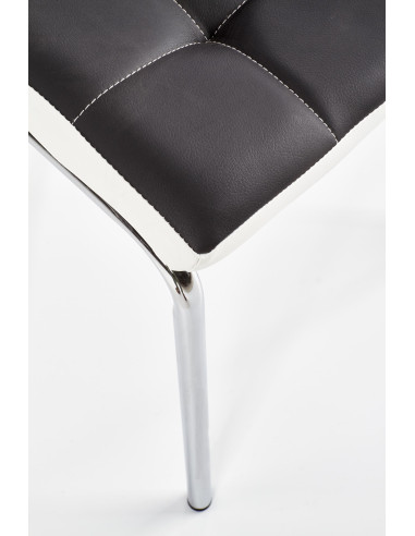 Krzesło CH/186 chrom / eco skóra / czarny / biały