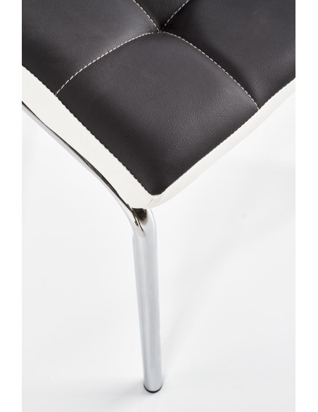 Krzesło CH/186 chrom / eco skóra / czarny / biały