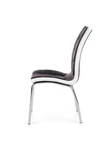 Krzesło CH/186 chrom / eco skóra / czarny / biały