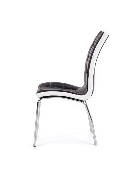 Krzesło CH/186 chrom / eco skóra / czarny / biały