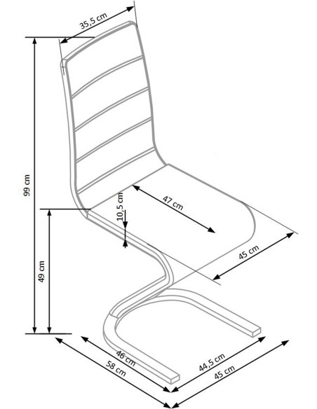 Krzesło ch/194 stal chromowana / eco skóra / czarny