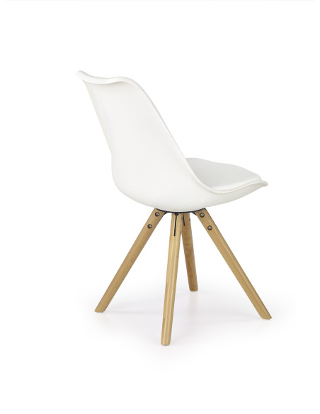 Krzesło drewniane skandynawskie CH/201 eco skóra / białe