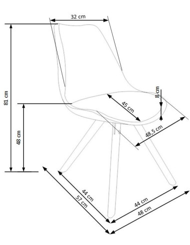Krzesło drewniane skandynawskie CH/201 eco skóra / białe