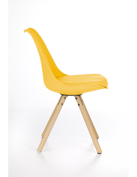 Krzesło drewniane skandynawskie CH/201 eco skóra / żółty
