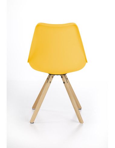 Krzesło drewniane skandynawskie CH/201 eco skóra / żółty