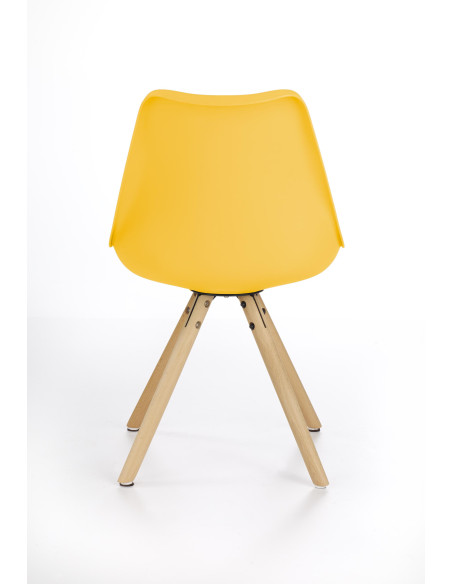 Krzesło drewniane skandynawskie CH/201 eco skóra / żółty