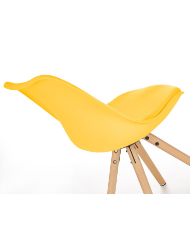 Krzesło drewniane skandynawskie CH/201 eco skóra / żółty