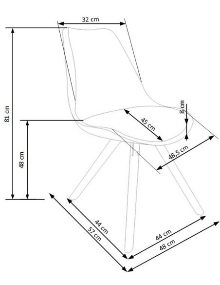 Krzesło drewniane skandynawskie CH/201 eco skóra / żółty