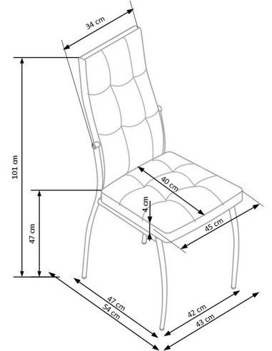 Krzesło pikowane CH/209 chrom / biały