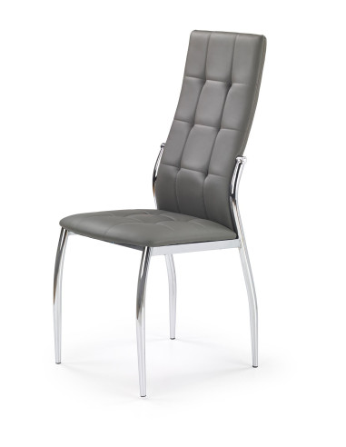 K209 Krzesło Pikowane Chrom/Popiel - Subtelna Elegancja