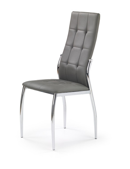 K209 Krzesło Pikowane Chrom/Popiel - Subtelna Elegancja