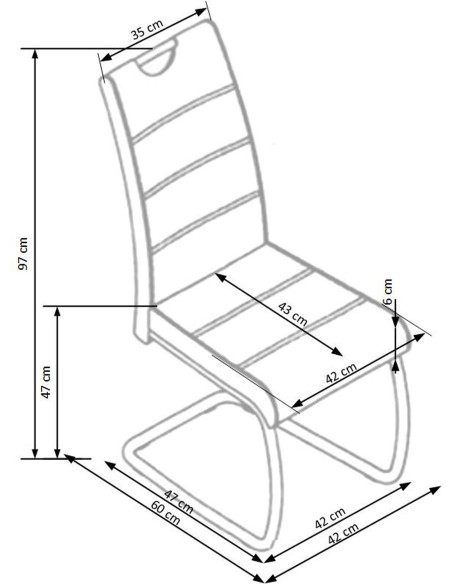 Krzesło CH/211 stal chromowana / eco skóra / biały