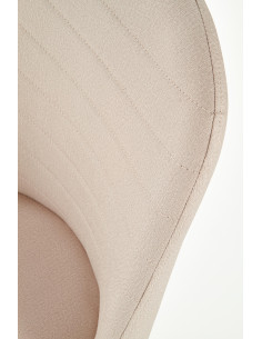 K214 Krzesło Eco-Skóra Ciemny Krem/Dąb Miodowy - Elegancja i Ciepło 2