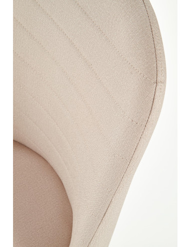 K214 Krzesło Eco-Skóra Ciemny Krem/Dąb Miodowy - Elegancja i Ciepło