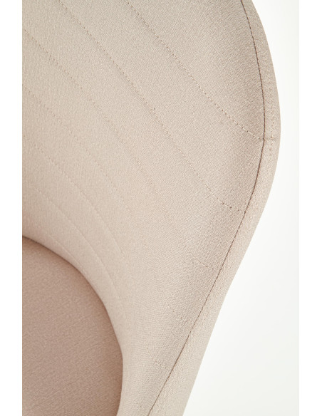 K214 Krzesło Eco-Skóra Ciemny Krem/Dąb Miodowy - Elegancja i Ciepło