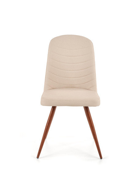 K214 Krzesło Eco-Skóra Ciemny Krem/Dąb Miodowy - Elegancja i Ciepło