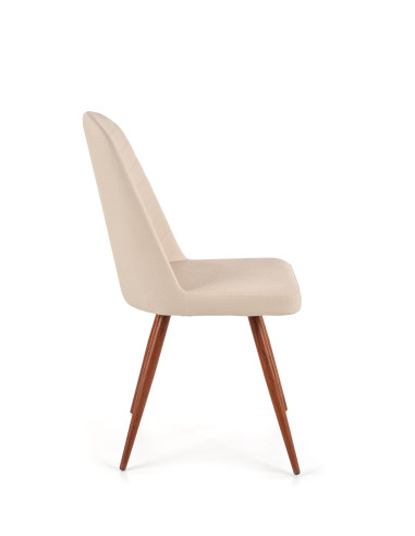 K214 Krzesło Eco-Skóra Ciemny Krem/Dąb Miodowy - Elegancja i Ciepło