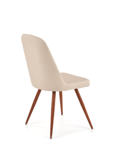 K214 Krzesło Eco-Skóra Ciemny Krem/Dąb Miodowy - Elegancja i Ciepło
