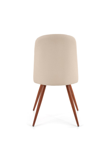 K214 Krzesło Eco-Skóra Ciemny Krem/Dąb Miodowy - Elegancja i Ciepło