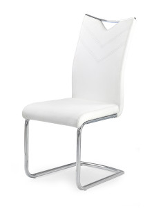 K224 Krzesło Stal Chromowana/Eco-Skóra Biały - Jasność i Nowoczesność