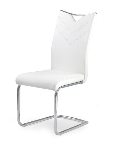 K224 Krzesło Stal Chromowana/Eco-Skóra Biały - Jasność i Nowoczesność