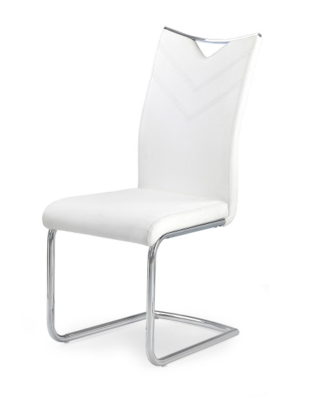 K224 Krzesło Stal Chromowana/Eco-Skóra Biały - Jasność i Nowoczesność