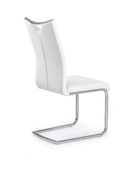 K224 Krzesło Stal Chromowana/Eco-Skóra Biały - Jasność i Nowoczesność