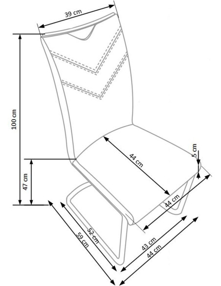 K224 Krzesło Stal Chromowana/Eco-Skóra Biały - Jasność i Nowoczesność