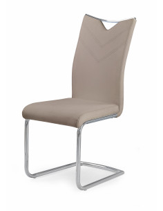 K224 Krzesło Stal Chromowana/Eco-Skóra Cappuccino - Elegancja i Ciepło